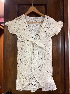 OndadeMar White Eyelet Tunic Top